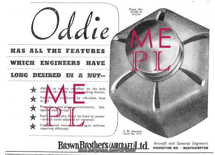 : Brown Brothers Aircraft & General Engineers. Oddie Nuts : Brown Brothers Aircraft & General Engineers. Oddie Nuts