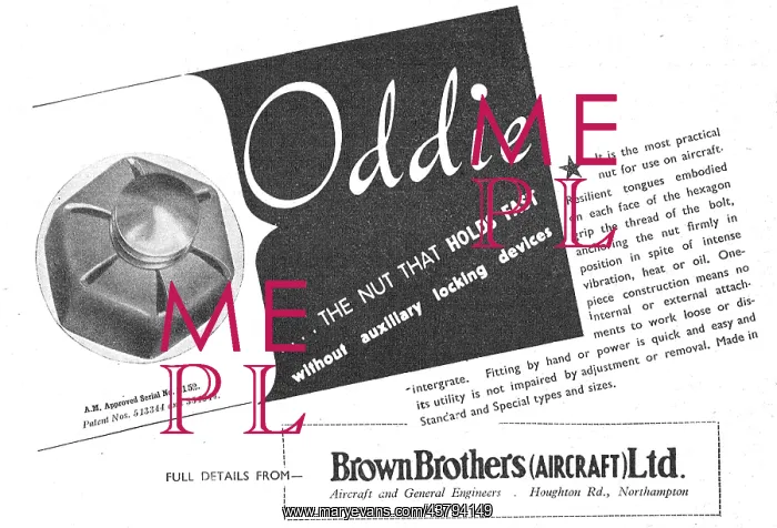 : Brown Brothers Aircraft & General Engineers. Oddie Nuts : Brown Brothers Aircraft & General Engineers. Oddie Nuts