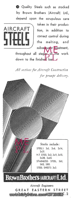  : Brown Brothers Aircraft Steels