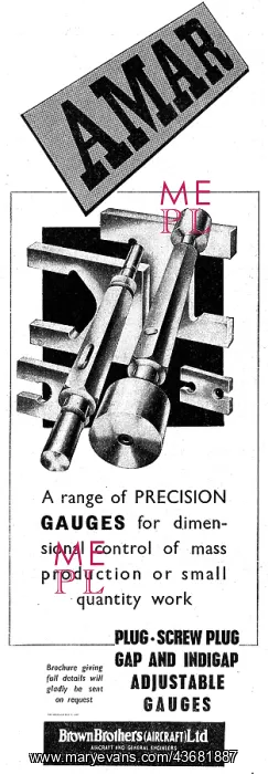 : Brown Brothers AMAR Precision Gauges For Dimensional Control : Brown Brothers AMAR Precision Gauges For Dimensional Control