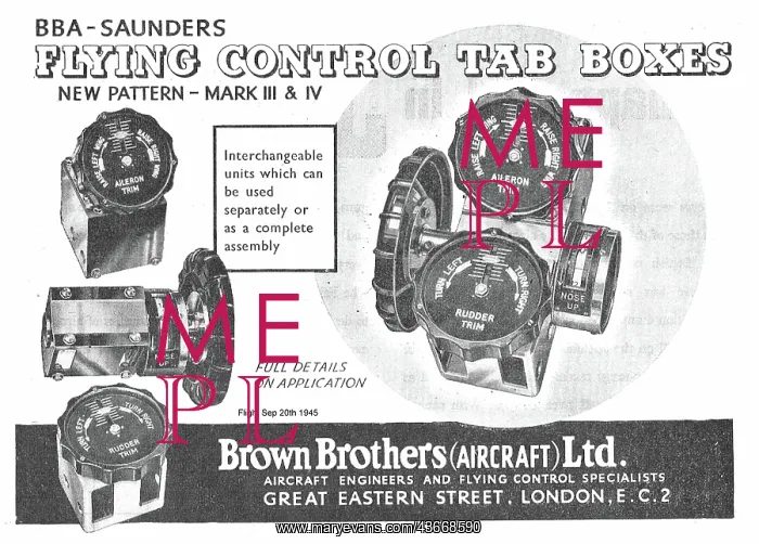 : Brown Brothers BBA Saunders Flying Control Tabs : Brown Brothers BBA Saunders Flying Control Tabs