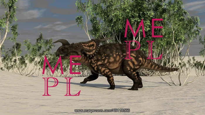 : Brown Einiosaurus in a desert environment : Brown Einiosaurus in a desert environment