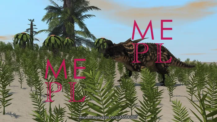 : Brown Einiosaurus grazing a desert environment : Brown Einiosaurus grazing a desert environment