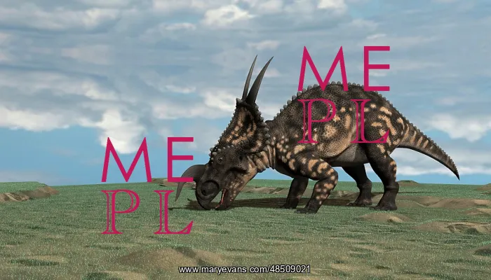 : Brown Einiosaurus grazing an open field : Brown Einiosaurus grazing an open field