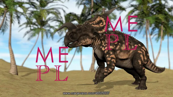  : Brown Einiosaurus in a prehistoric landscape
