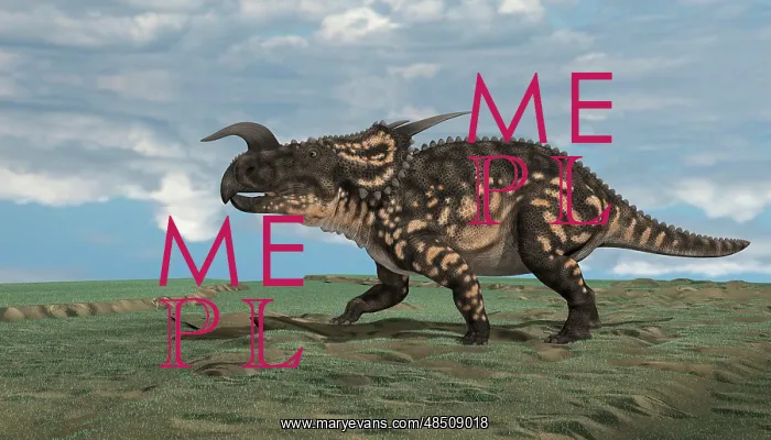 : Brown Einiosaurus walking across an open field : Brown Einiosaurus walking across an open field