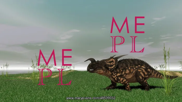 : Brown Einiosaurus walking across prehistoric grasslands : Brown Einiosaurus walking across prehistoric grasslands