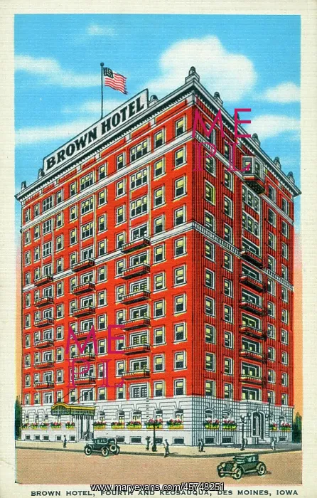  : Brown Hotel, Fourth and Keosauqua, Des Moines, Iowa, USA