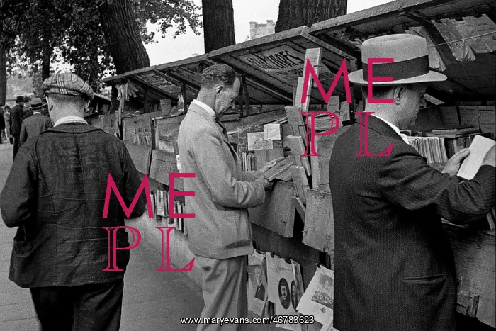: Browsing books by the River Seine, Paris : Browsing books by the River Seine, Paris