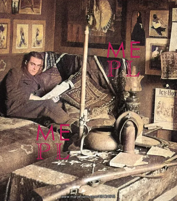 : Bruce Bairnsfather in his workroom at Bishopton : Bruce Bairnsfather in his workroom at Bishopton