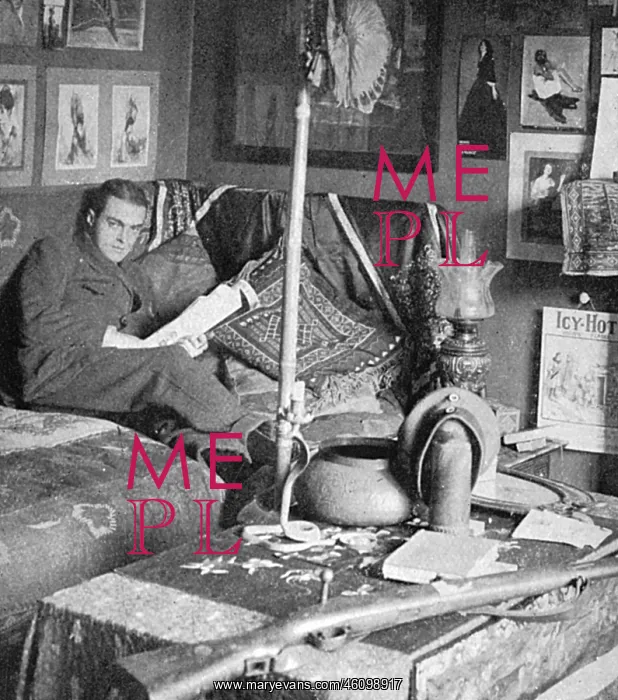 : Bruce Bairnsfather in his workroom at Bishopton : Bruce Bairnsfather in his workroom at Bishopton