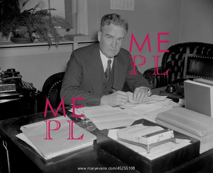 : Bruce Barton at his desk, possibly when the adman : Bruce Barton at his desk, possibly when the adman