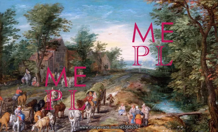 : Brueghel - Road Scene with Travellers and Cattle : Brueghel - Road Scene with Travellers and Cattle