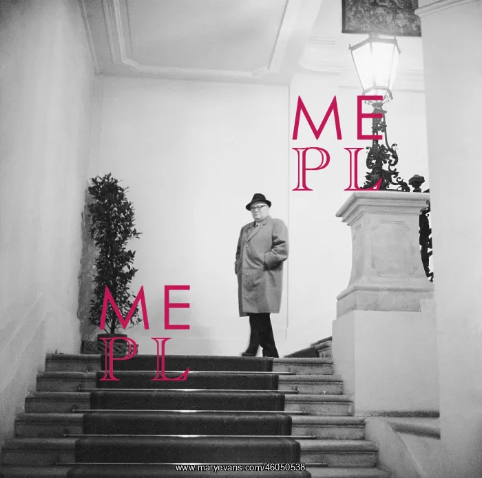 : Bruno Pittermann on staircase : Bruno Pittermann on staircase