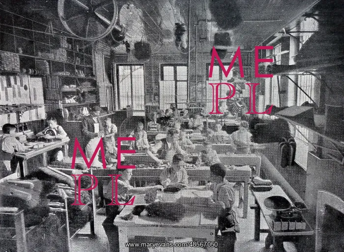 : Brushmaking, Barnardo's Home, Stepney Causeway, London : Brushmaking, Barnardo's Home, Stepney Causeway, London