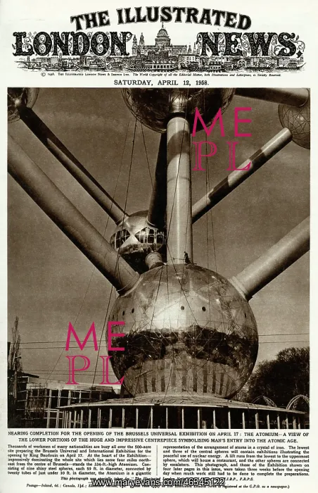 : Brussels Atomium, nearly completed 1958 : Brussels Atomium, nearly completed 1958