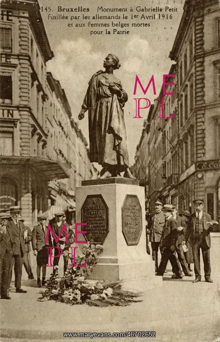 : Brussels, Belgium - Statue of Martyr Gabrielle Petit : Brussels, Belgium - Statue of Martyr Gabrielle Petit