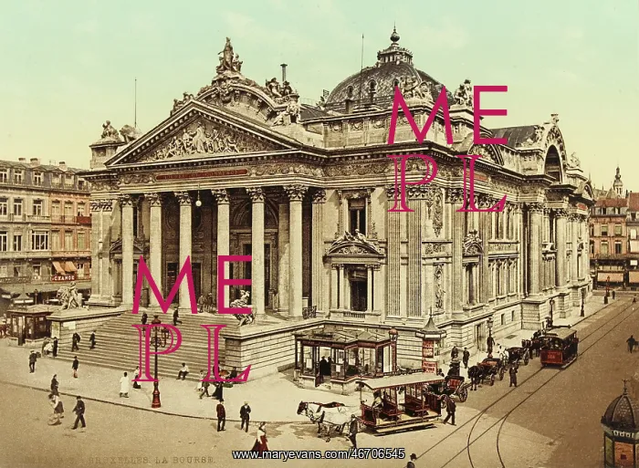 : Brussels. The stock exchange. About 1900 Photochrom : Brussels. The stock exchange. About 1900 Photochrom