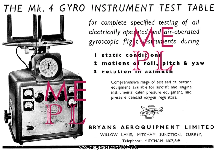 : Bryans Aeroquipment Gyro Instrument Test Table : Bryans Aeroquipment Gyro Instrument Test Table