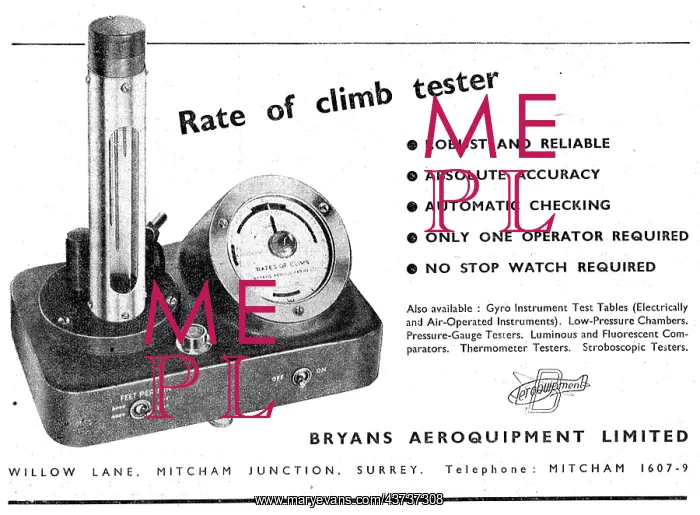: Bryans Aeroquipment. Rate Of Climb Tester : Bryans Aeroquipment. Rate Of Climb Tester
