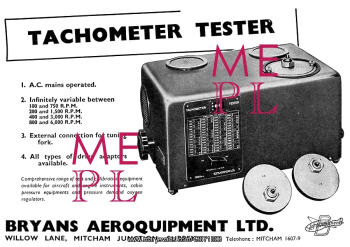 : Bryans Aeroquipment Tachometer Tester : Bryans Aeroquipment Tachometer Tester