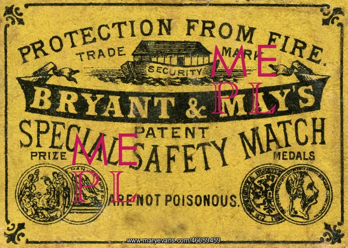 : Bryant and May safety match matchbox label : Bryant and May safety match matchbox label