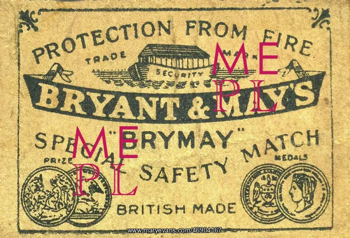 : 'Brymay' Special Safety Match box lid : 'Brymay' Special Safety Match box lid