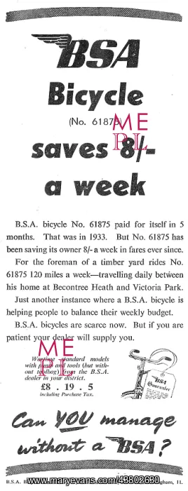  : BSA Bicycles