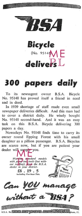  : BSA Bicycles