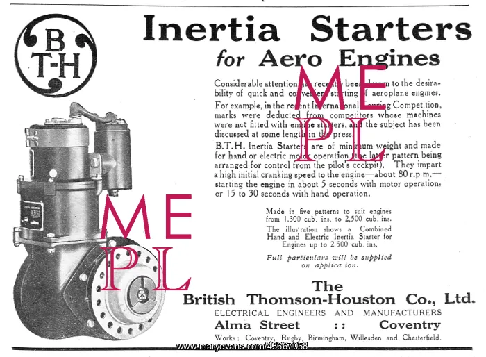 : BTH Aero Engine Inertia Starters : BTH Aero Engine Inertia Starters