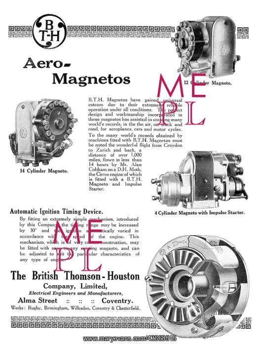 : BTH Aero Engine Magnetos 1925 : BTH Aero Engine Magnetos 1925