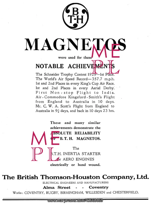 : BTH Aero Engine Magnetos - Achievements : BTH Aero Engine Magnetos - Achievements