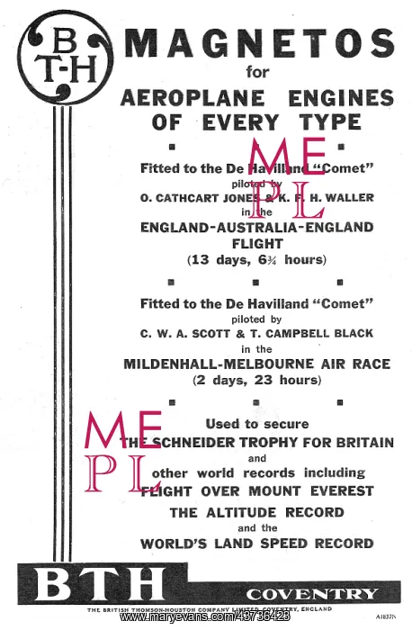 : BTH Aero Engine Magnetos - DH Comet : BTH Aero Engine Magnetos - DH Comet