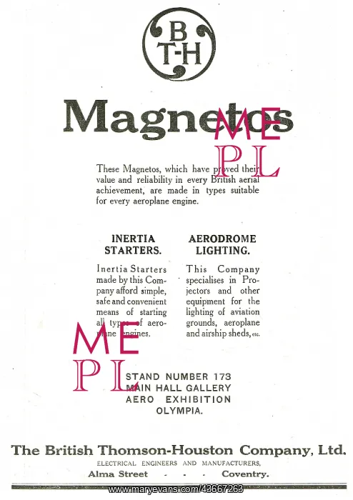 : BTH Aero Engine Magnetos: Inertia Starters : BTH Aero Engine Magnetos: Inertia Starters