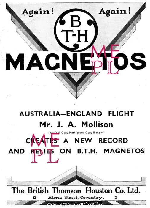 : BTH Aero Engine Magnetos - J.A.Mollison - Australia : BTH Aero Engine Magnetos - J.A.Mollison - Australia