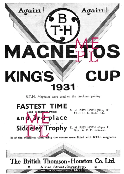  : BTH Aero Engine Magnetos - Kings Cup