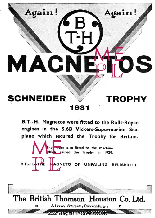 : BTH Aero Engine Magnetos - Schneider Trophy : BTH Aero Engine Magnetos - Schneider Trophy