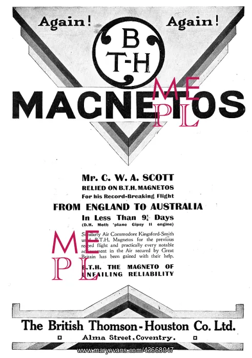 : BTH Aero Engine Magnetos - Scott Australia : BTH Aero Engine Magnetos - Scott Australia