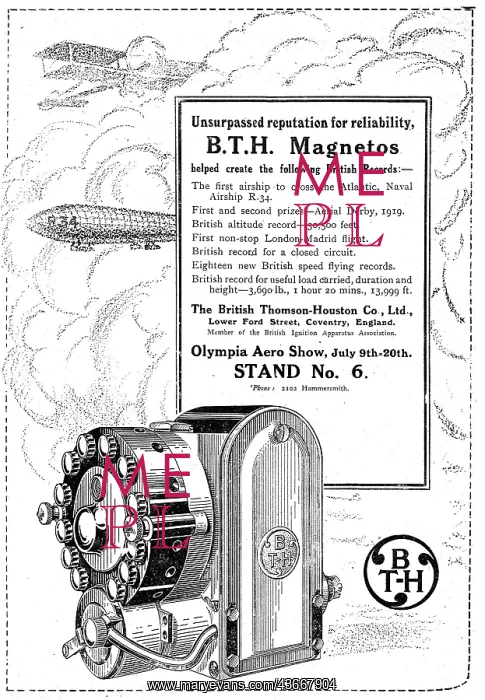 : BTH Aero Engine Magnetos Used On The R34 Airship : BTH Aero Engine Magnetos Used On The R34 Airship