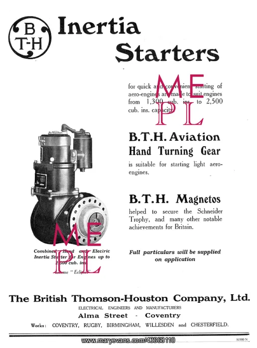 : BTH Inertia Starter 1932 : BTH Inertia Starter 1932