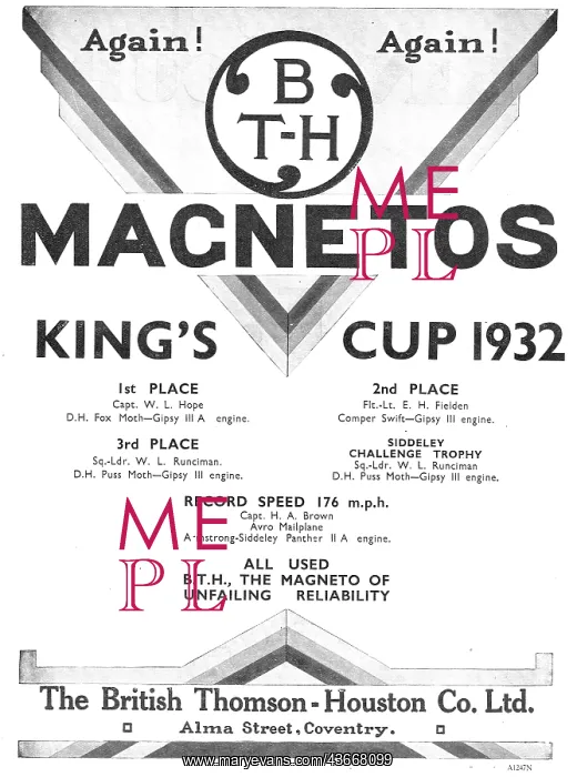 : BTH Magneto Successes In King's Cup : BTH Magneto Successes In King's Cup