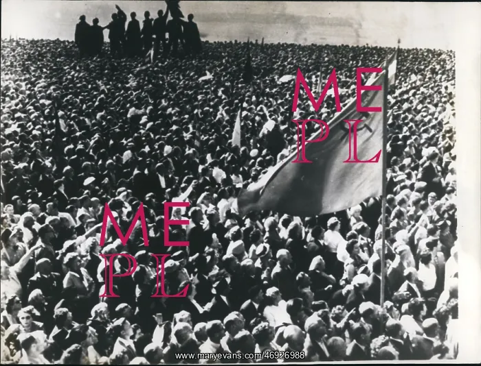 : Buchenwald monument inaugurated with large crowd : Buchenwald monument inaugurated with large crowd