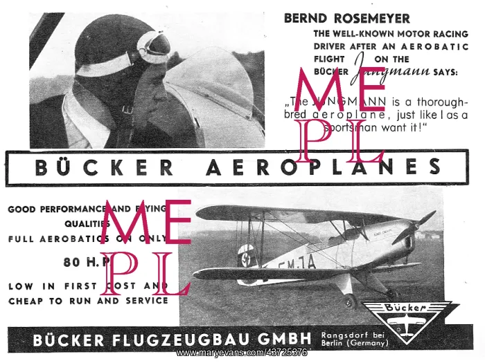 : Bucker Jungmann: Bernd Rosemeyer : Bucker Jungmann: Bernd Rosemeyer