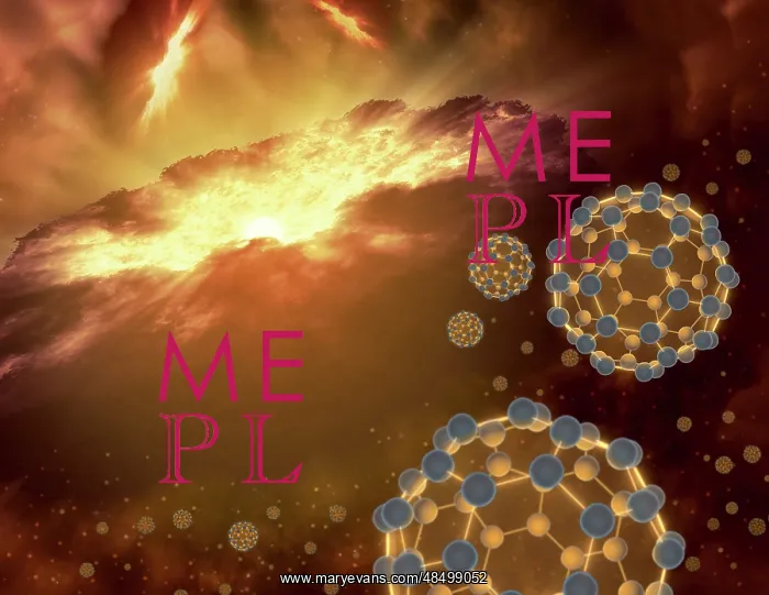 : Buckyballs floating in interstellar space near a region of ? : Buckyballs floating in interstellar space near a region of ?