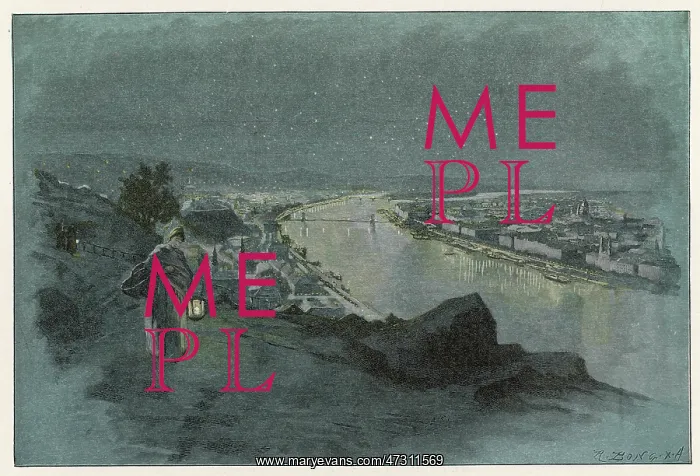 : BUDAPEST / BY NIGHT C1895 : BUDAPEST / BY NIGHT C1895