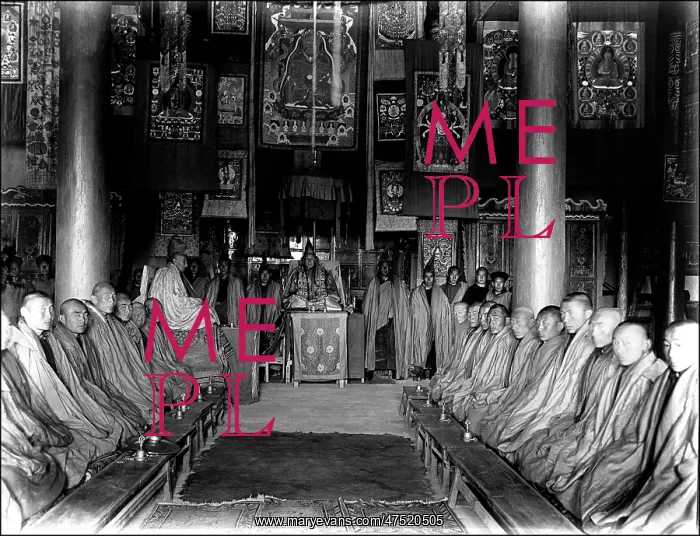 : Buddhist Monastery Interior : Buddhist Monastery Interior
