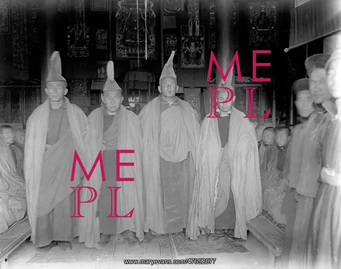 : Buddhist priests at a ceremony in a Temple in Kashgar : Buddhist priests at a ceremony in a Temple in Kashgar