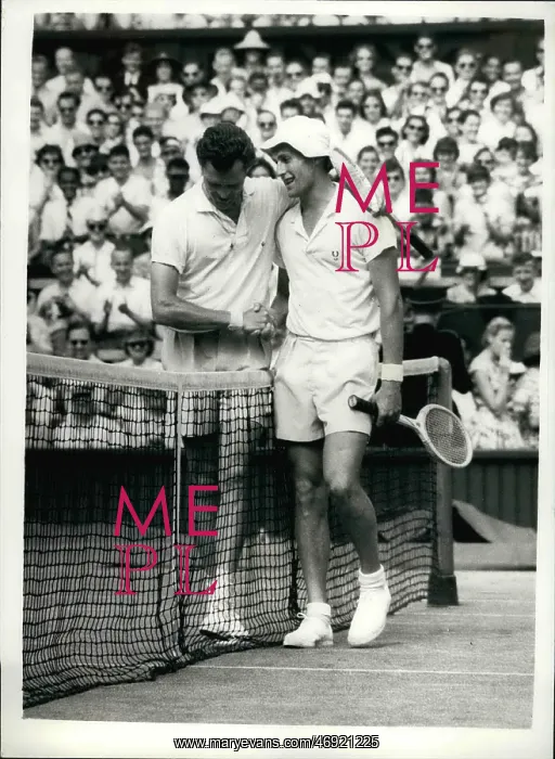 : Budge Patty and Neale Fraser after match, Wimbledon : Budge Patty and Neale Fraser after match, Wimbledon