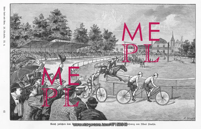 : Buffalo Bill Cody racing in Munich, Germany : Buffalo Bill Cody racing in Munich, Germany