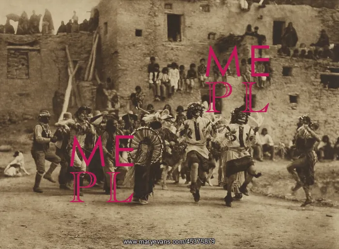 : BUFFALO DANCE AT HANO, 1921, by Edward S : BUFFALO DANCE AT HANO, 1921, by Edward S